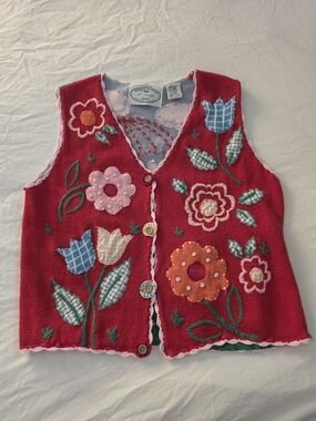 Vintage Flower Garden Knit Vest
